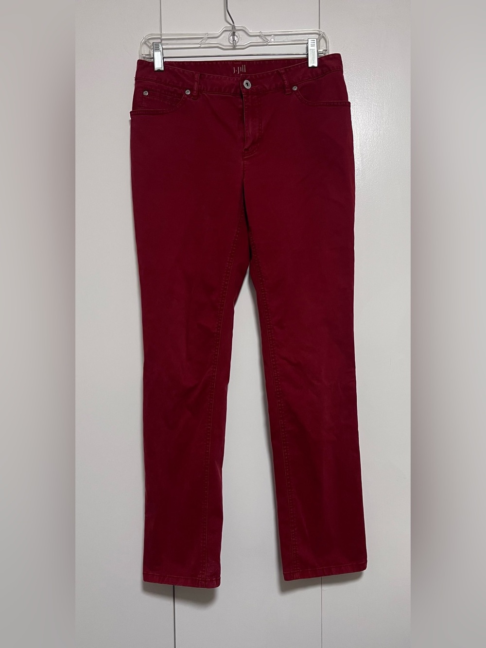J.Jill Pants Women’s 6 Red Authentic Fit Slim Skinny Stretch Low Rise Twill
